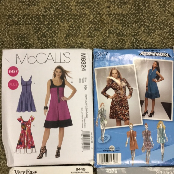 8 vintage 70-80s women's clothing sewing patterns sizes small- plus size - Picture 2 of 8